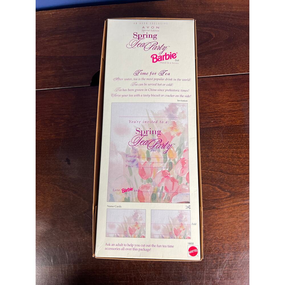 New in Box Avon special edition Spring Tea Party Barbie Third in Series Mattel - Picture 4 of 4